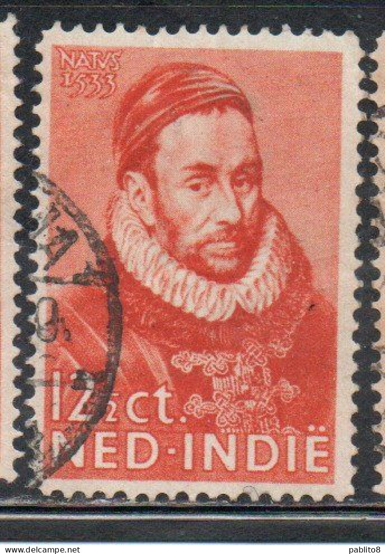 DUTCH INDIA INDIE INDE NEDERLANDS HOLLAND OLANDESE NETHERLANDS INDIES 1933 PRINCE WILLIAM PORTRAIT 12 1/2c USED USATO - Nederlands-Indië