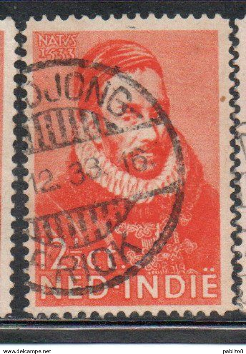 DUTCH INDIA INDIE INDE NEDERLANDS HOLLAND OLANDESE NETHERLANDS INDIES 1933 PRINCE WILLIAM PORTRAIT 12 1/2c USED USATO - Nederlands-Indië