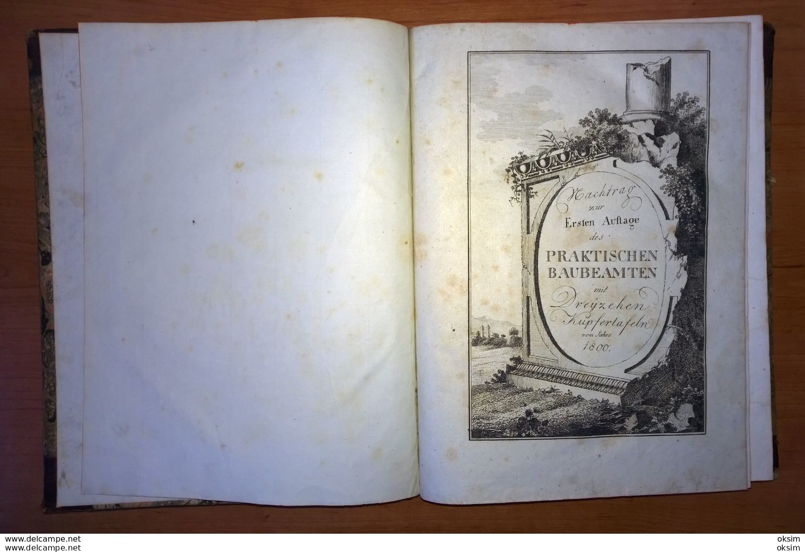 PRAKTISCHE BAUBEAMTE, Nachtrag Zur Ersten Auflage, Dreizehn Kupfertafeln, Autor Mathias Fortunat Koller, Jahre 1800 - Architectuur