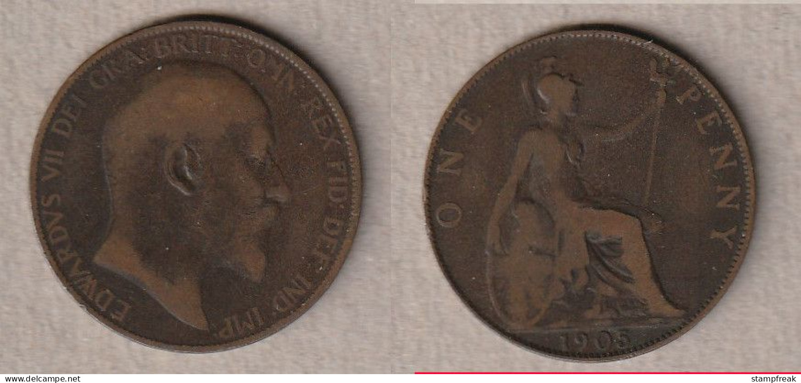 01950) Grossbritannien, 1 Penny 1905, Edward VII - Autres & Non Classés