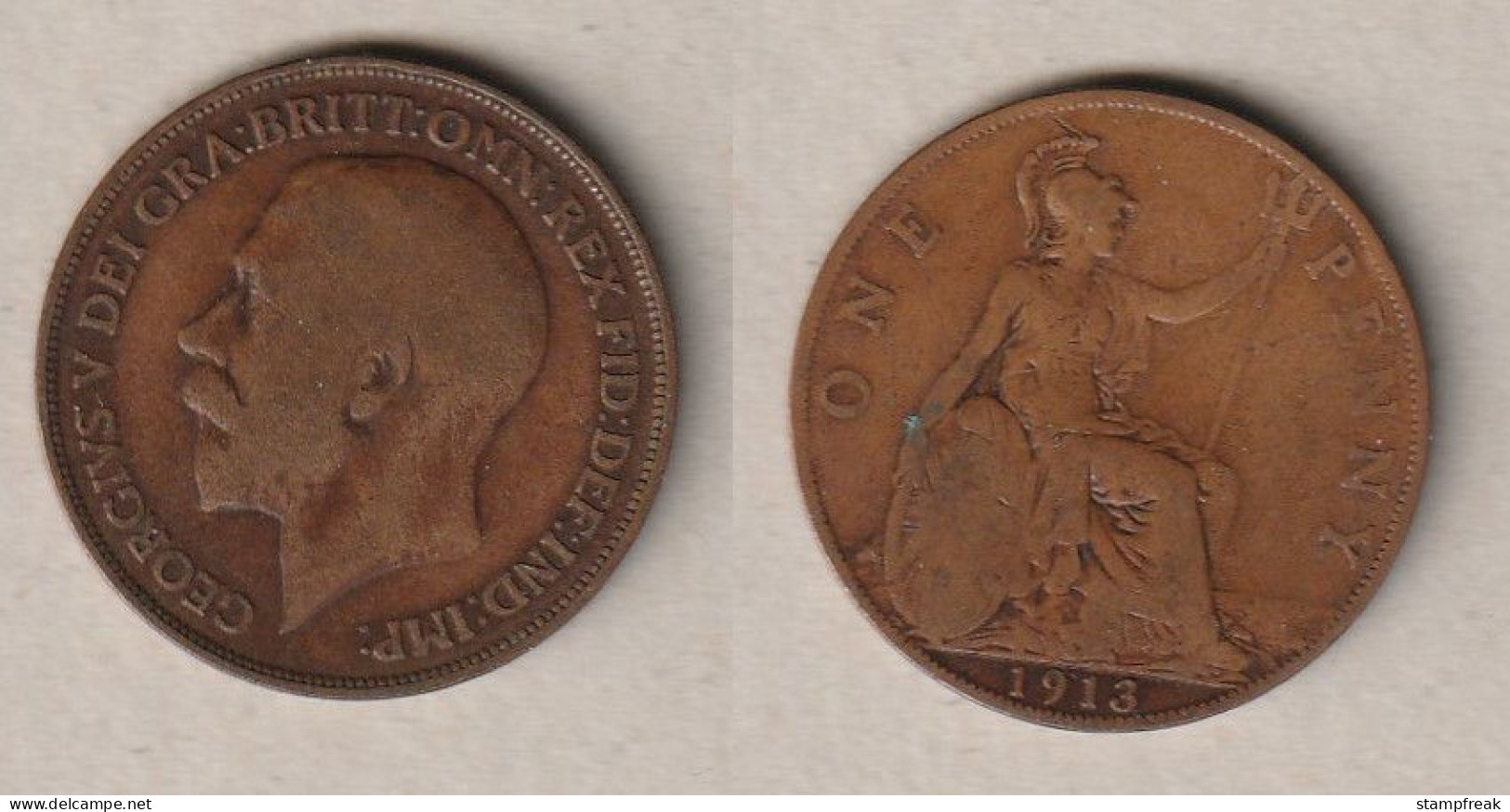 01942) Grossbritannien, 1 Penny 1913, George V - Otros & Sin Clasificación