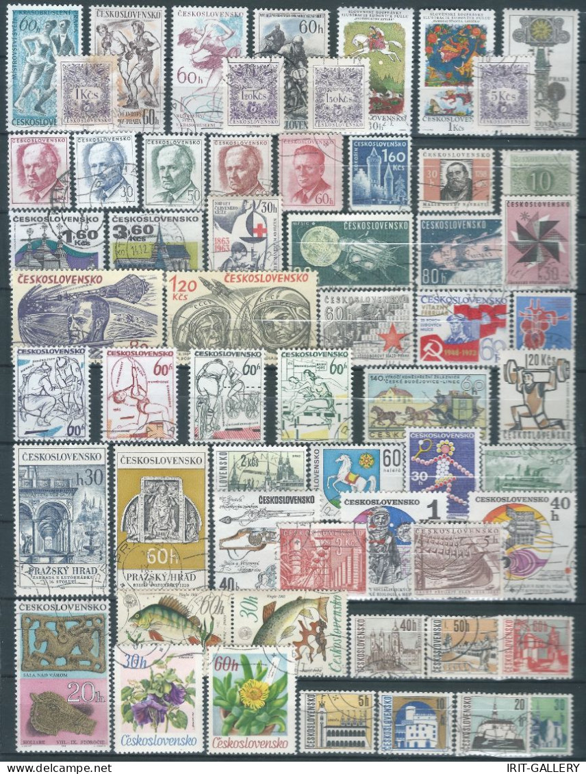 CECOSLOVACCHIA - CZECHOSLOVAKIA ,Ceskoslovensko,mixed Lot Of 59 Canceled Stamps. - Collections (sans Albums)