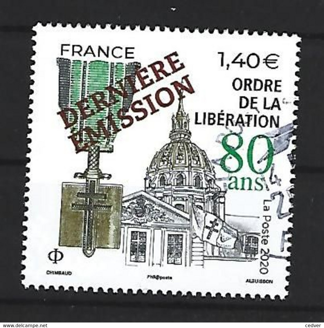 2021 - Timbres France ordre de la libération surchagé DERNIERE