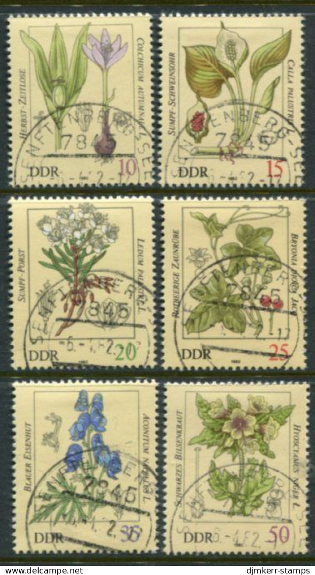 DDR 1982 Poisonous Plants Used.  Michel 2691-96 - Used Stamps