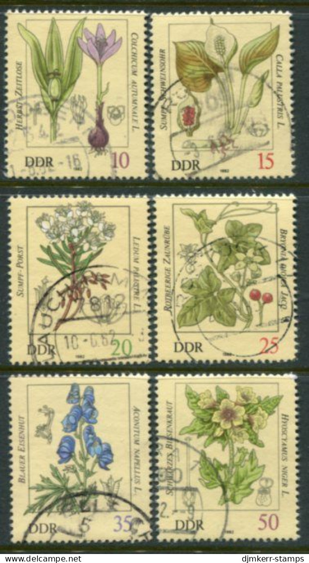 DDR 1982 Poisonous Plantspostally Used.  Michel 2691-96 - Usados