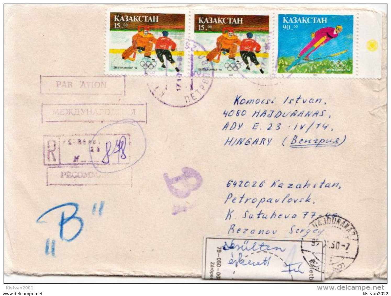 Postal History Cover: Kazakhstan Stamps On Cover - Winter 1994: Lillehammer