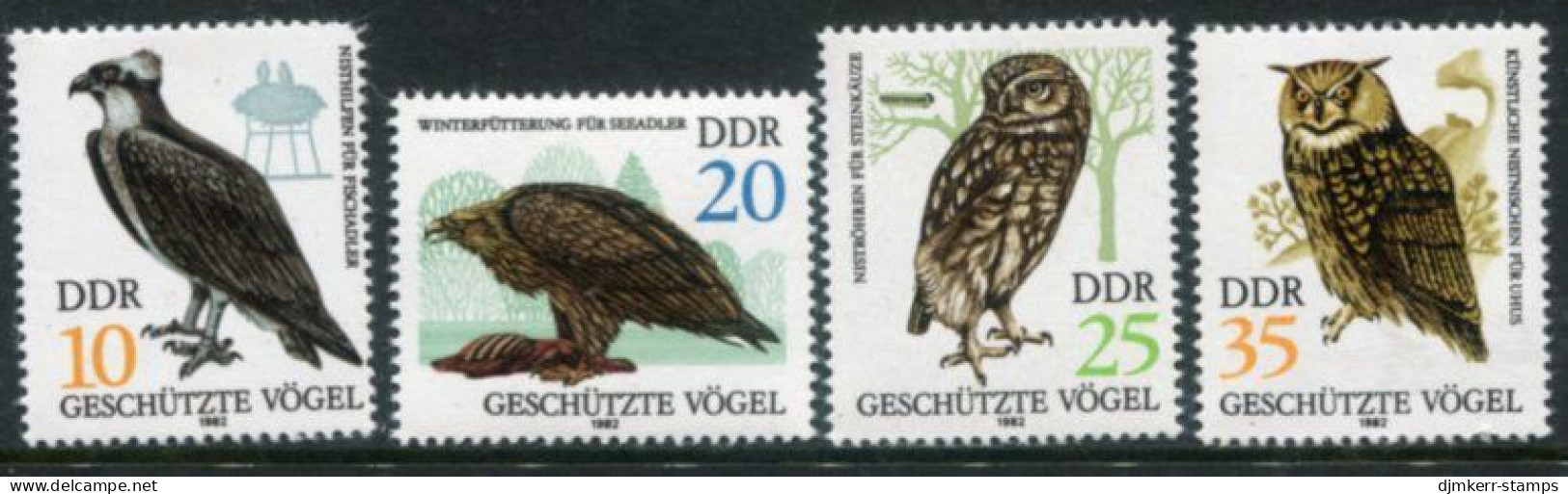 DDR 1982 Birds Of Prey.MNH / **.   Michel 2702-05 - Unused Stamps