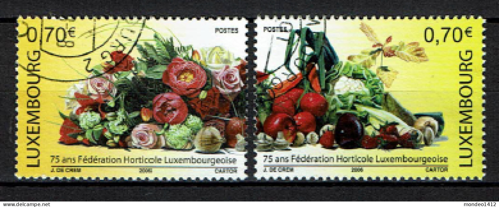 Luxembourg 2006 - YT 1678/1679 - Fleurs, Fruits Et Légumes, Flowers, Fruits And Vegetables - Usati
