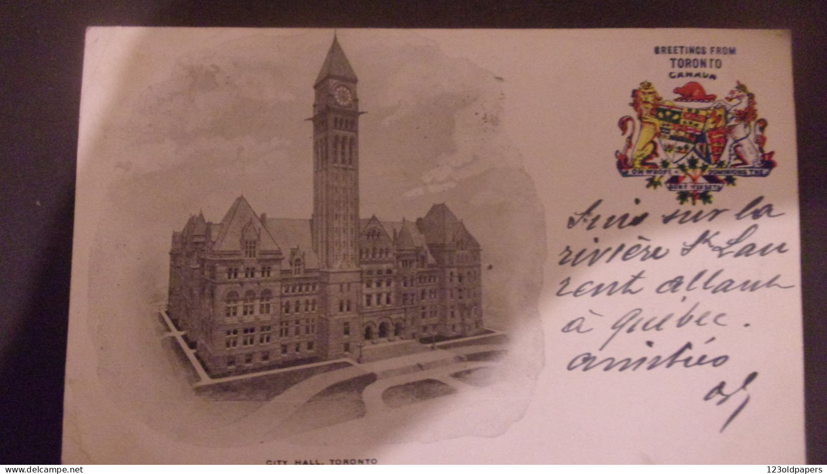 CANADA POSTAGE   TORONTO 1903 CITY HALL TORONTO GREETINGS FROM TORONTO CANADA - Toronto