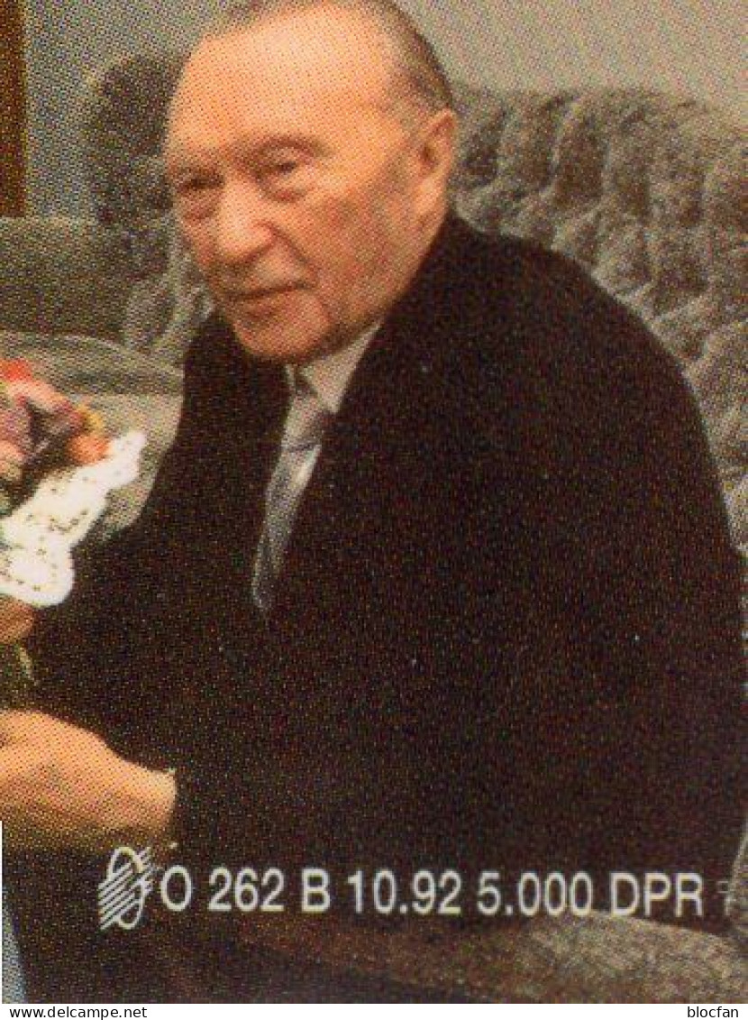 Kinder Gratulation TK O 262B/1992 ** 40€ BUND 25.Todestag Porträt Bundes-Kanzler Adenauer 1876-1967 TC Tele-card Germany - Characters