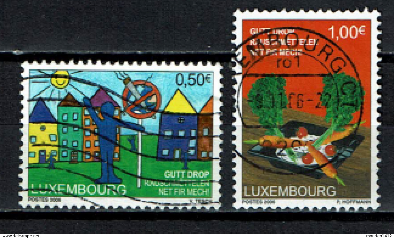 Luxembourg 2006 - YT 1671/1672 - Santé, Gezondheid, Health, Lutte Contre La Drogue, Anti Drugs, Children Drawings - Gebruikt