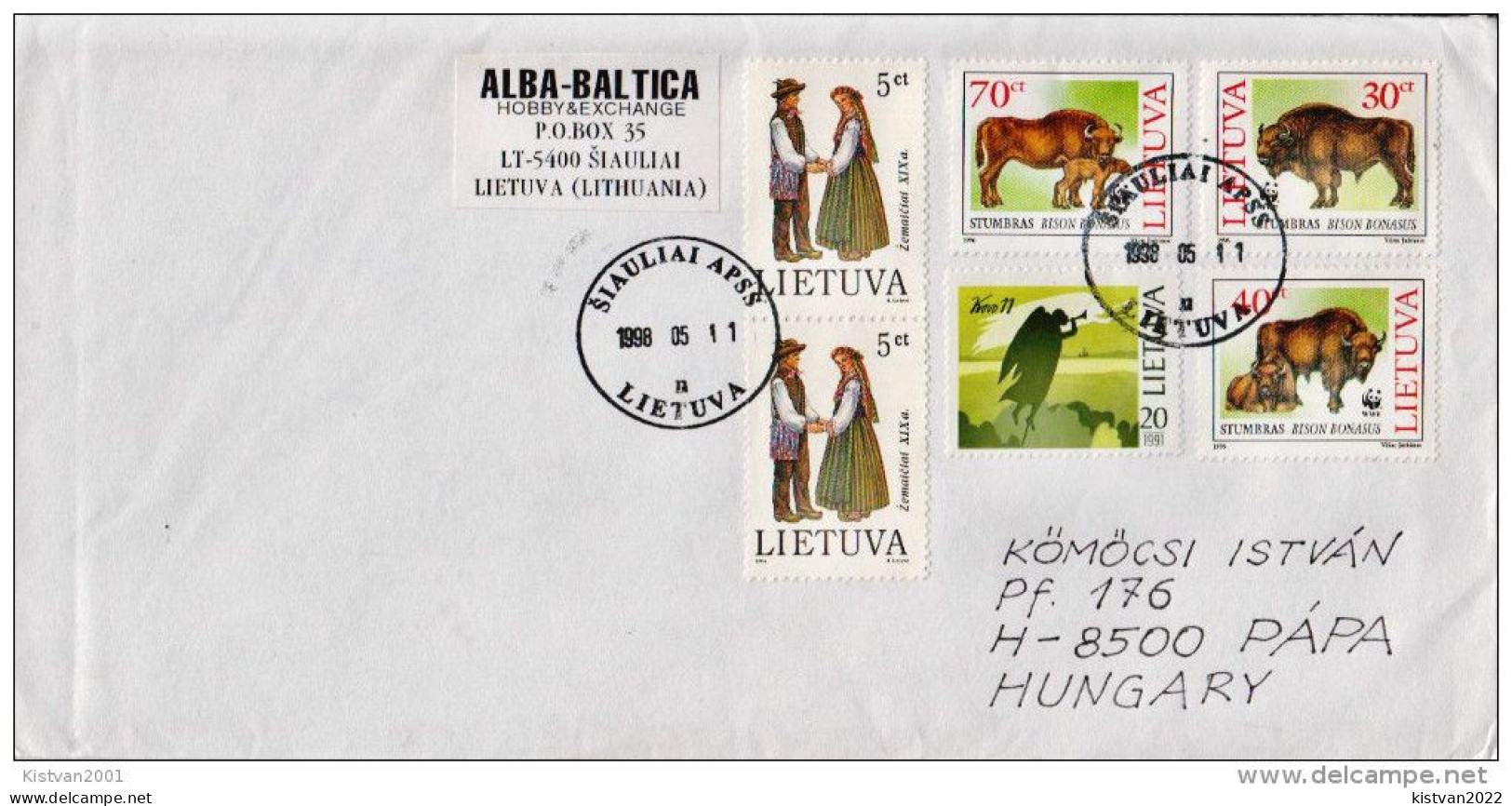 Postal History Cover: Lithuania Cover With WWF Stamps - Lettres & Documents