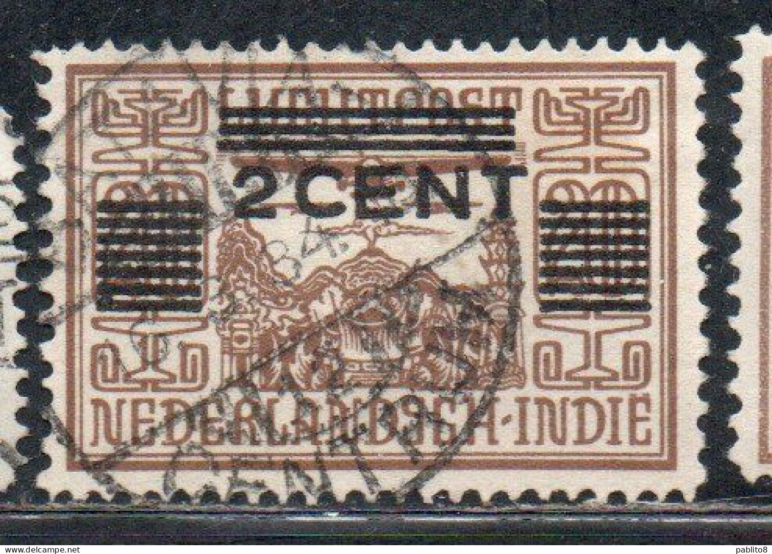 DUTCH INDIA INDIE INDE NEDERLANDS HOLLAND OLANDESE NETHERLANDS INDIES 1934 SURCHARGED 2c On 20c USED USATO - Nederlands-Indië