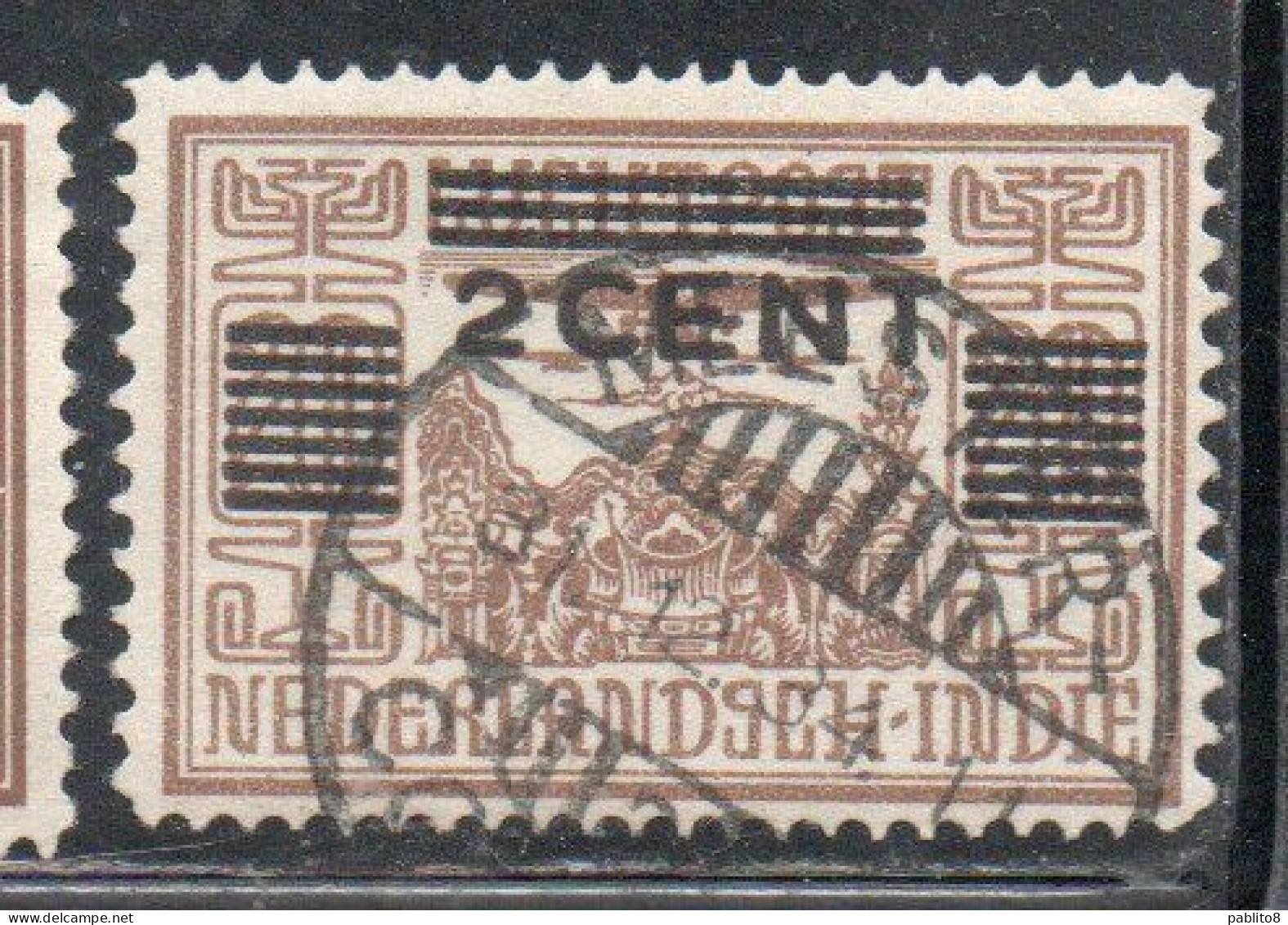 DUTCH INDIA INDIE INDE NEDERLANDS HOLLAND OLANDESE NETHERLANDS INDIES 1934 SURCHARGED 2c On 20c USED USATO - Nederlands-Indië