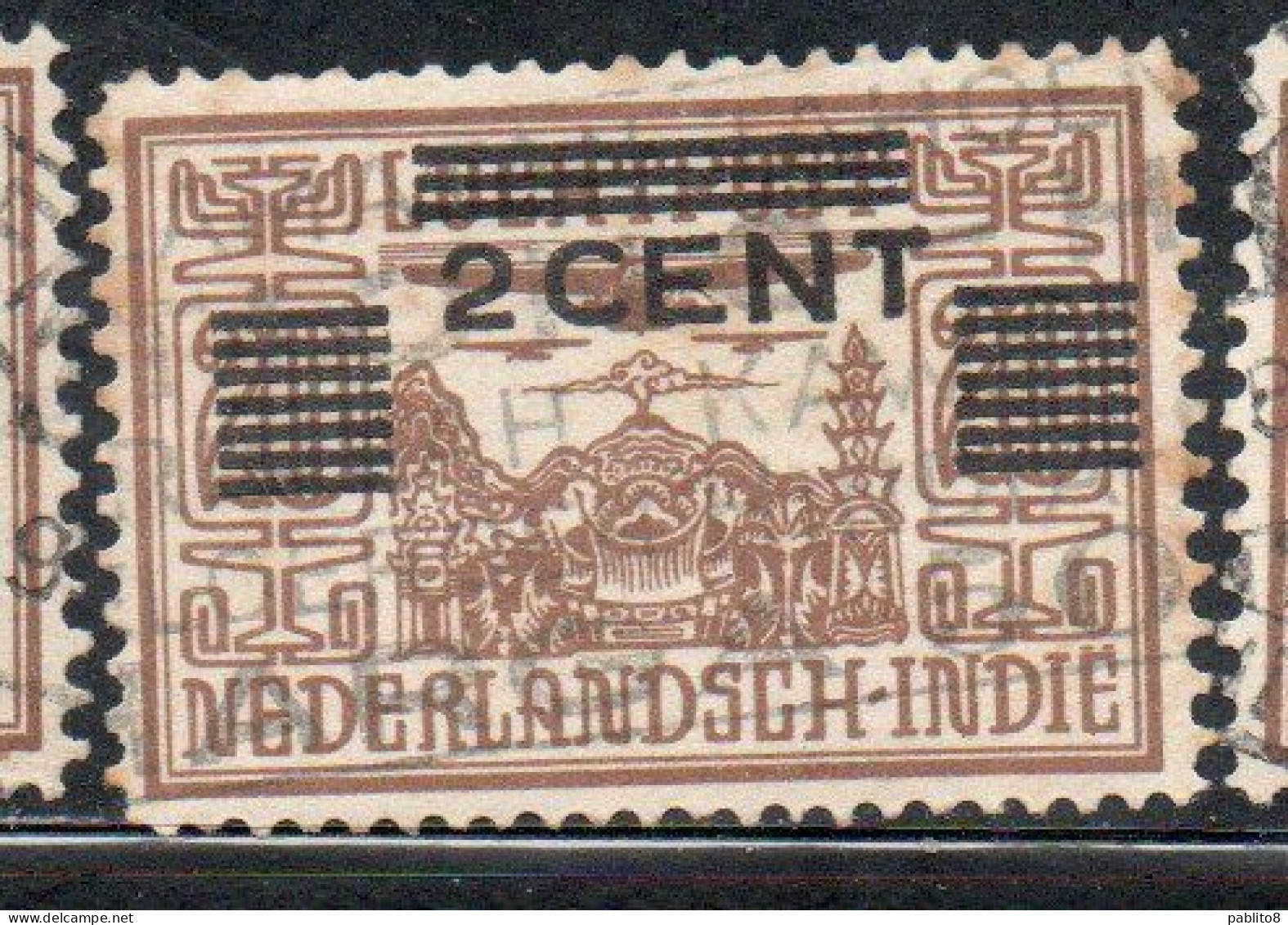 DUTCH INDIA INDIE INDE NEDERLANDS HOLLAND OLANDESE NETHERLANDS INDIES 1934 SURCHARGED 2c On 20c USED USATO - Nederlands-Indië