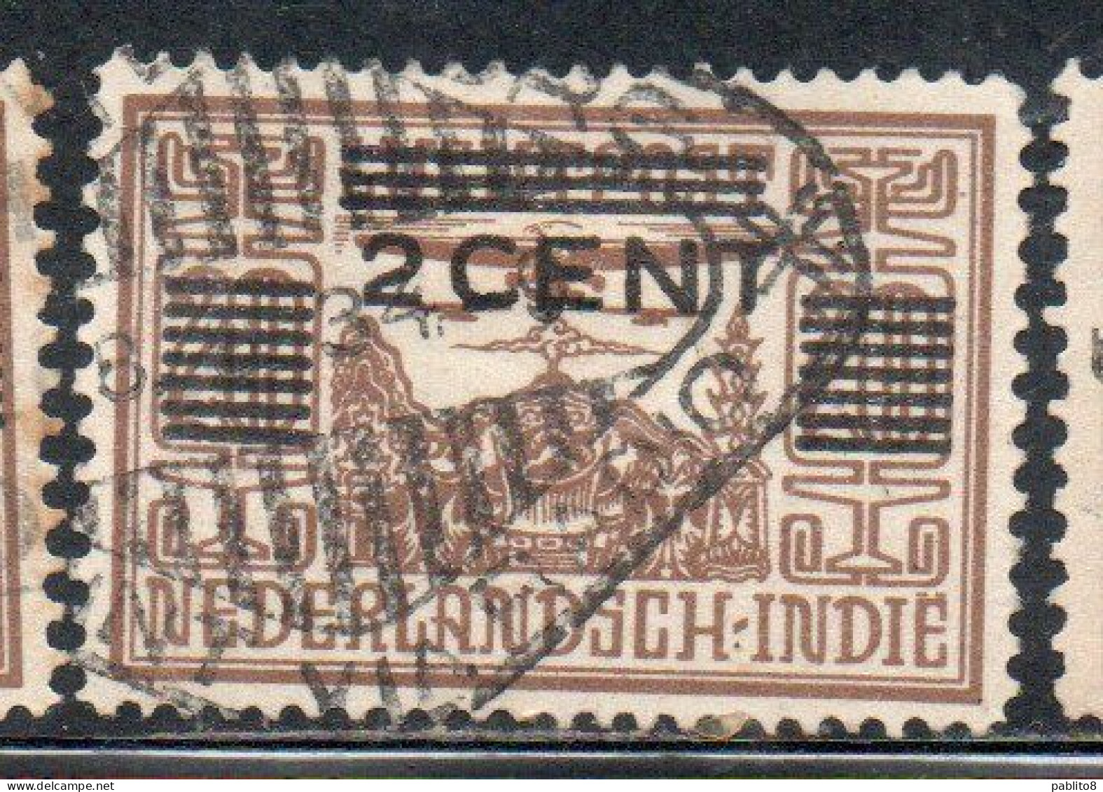 DUTCH INDIA INDIE INDE NEDERLANDS HOLLAND OLANDESE NETHERLANDS INDIES 1934 SURCHARGED 2c On 20c USED USATO - Nederlands-Indië