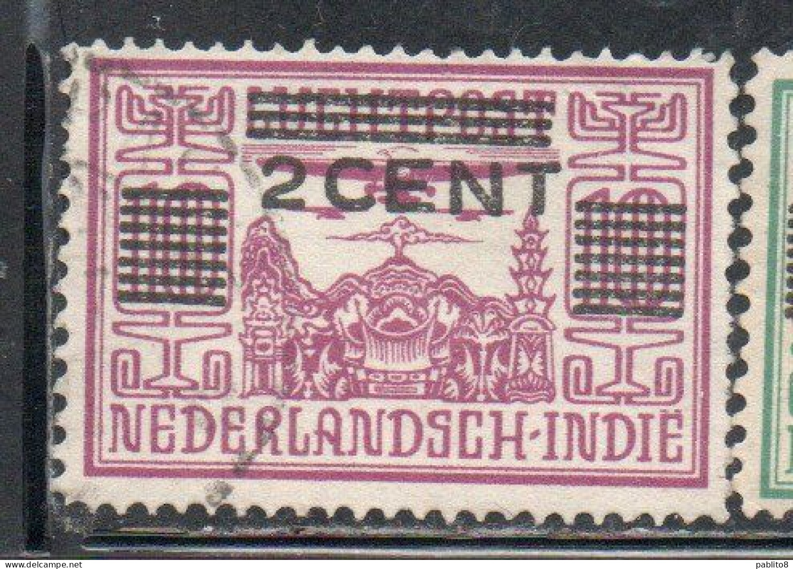 DUTCH INDIA INDIE INDE NEDERLANDS HOLLAND OLANDESE NETHERLANDS INDIES 1934 SURCHARGED 2c On 10c USED USATO - Nederlands-Indië