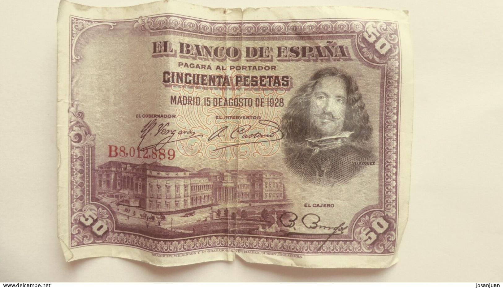 España 50 Ptas 1928. Velazquez. Usado - 50 Peseten