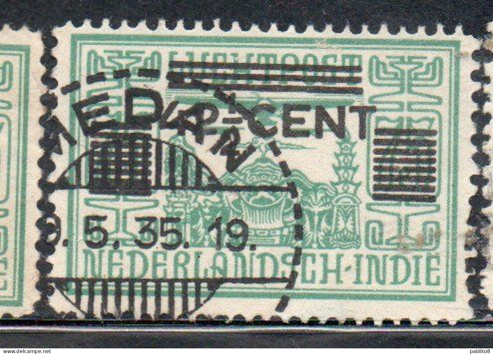 DUTCH INDIA INDIE INDE NEDERLANDS HOLLAND OLANDESE NETHERLANDS INDIES 1934 SURCHARGED 42 1/2c On 75c USED USATO - Nederlands-Indië
