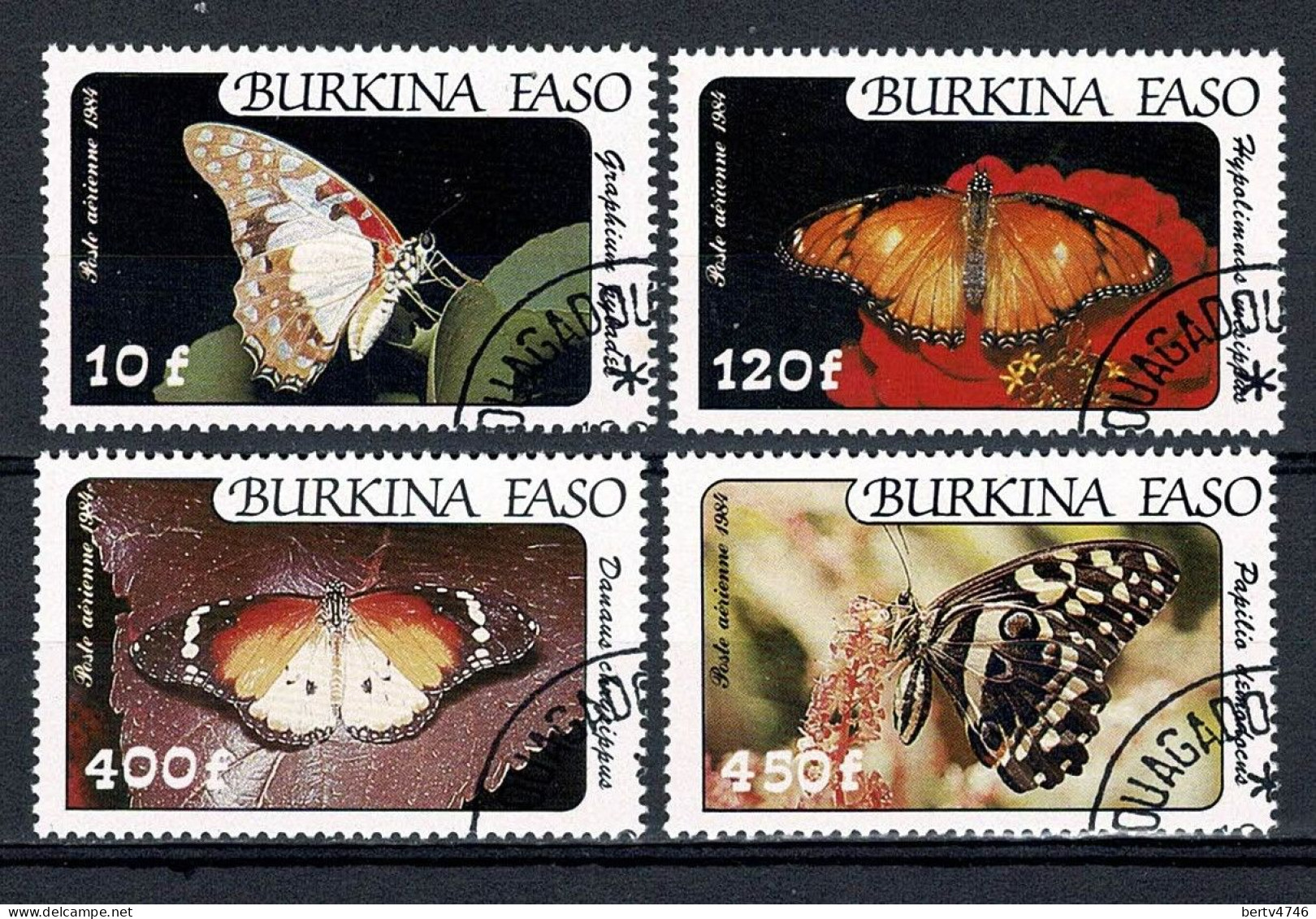 Burkina Faso 1984 - Yv. PA 272/75  Vlinders / Papillons / Vinders - Burkina Faso (1984-...)