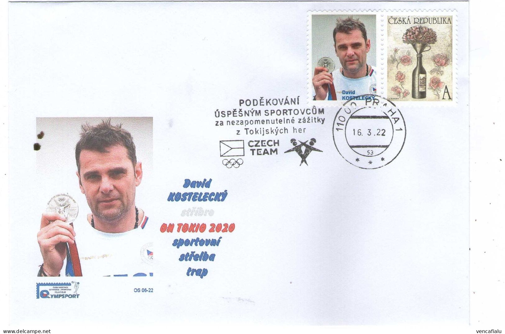 Czech Republic 2022 - Olympic Games Tokyo, Medails For J.Liptak And  D.Kostelecky, Special Machinery Postmark And Cover - Waffenschiessen