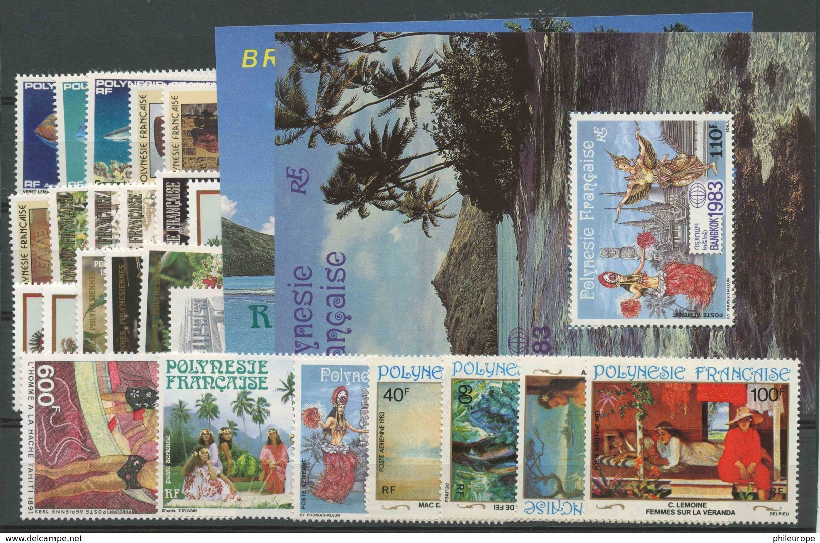 Polynesie Annees Completes (1983) N 192 A 208 Et PA 174 A 181 Et BF 7 A 8 (Luxe) - Années Complètes