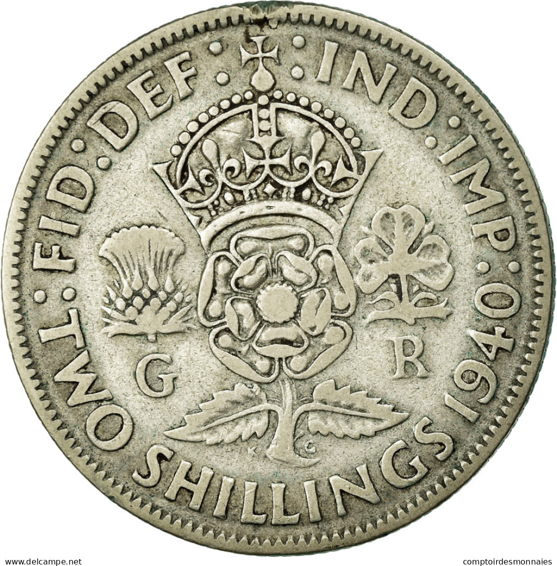 Monnaie, Grande-Bretagne, George VI, Florin, Two Shillings, 1940, TTB, Argent - J. 1 Florin / 2 Schillings