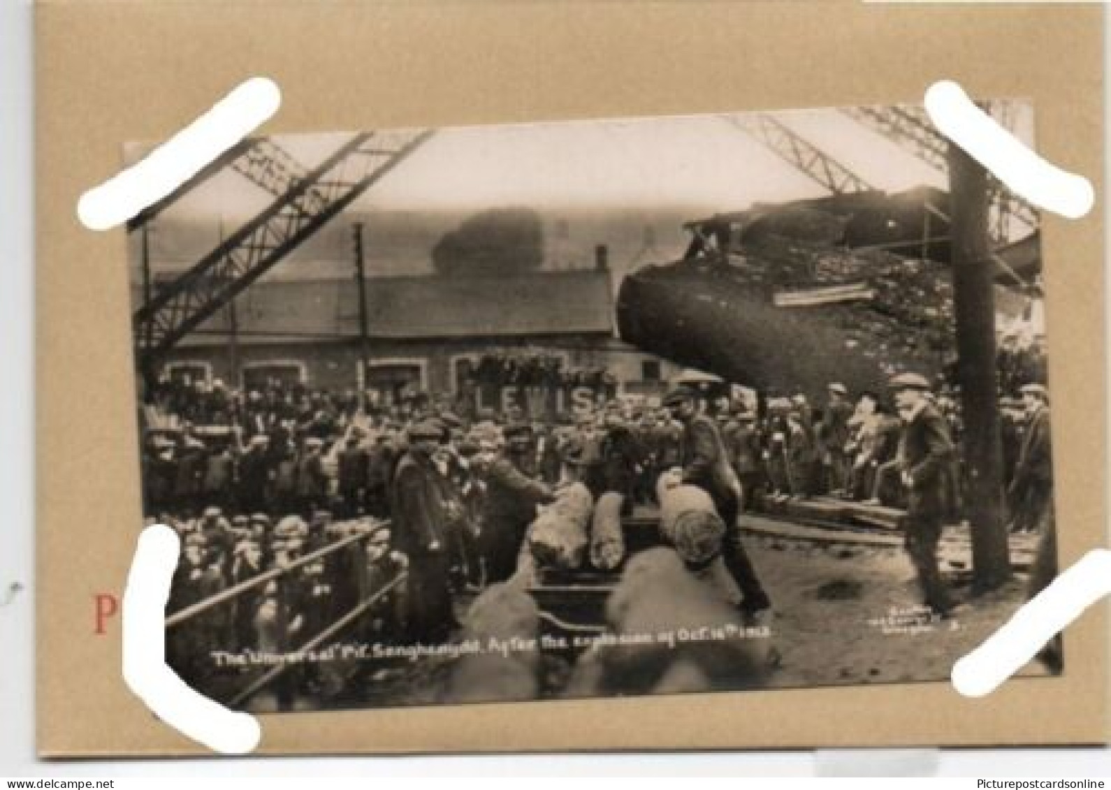 THE UNIVERSAL PIT SENGHENYDD AFTER EXPLOSION OLD R/P POSTCARD WALES COAL MINING DISASTER - Glamorgan