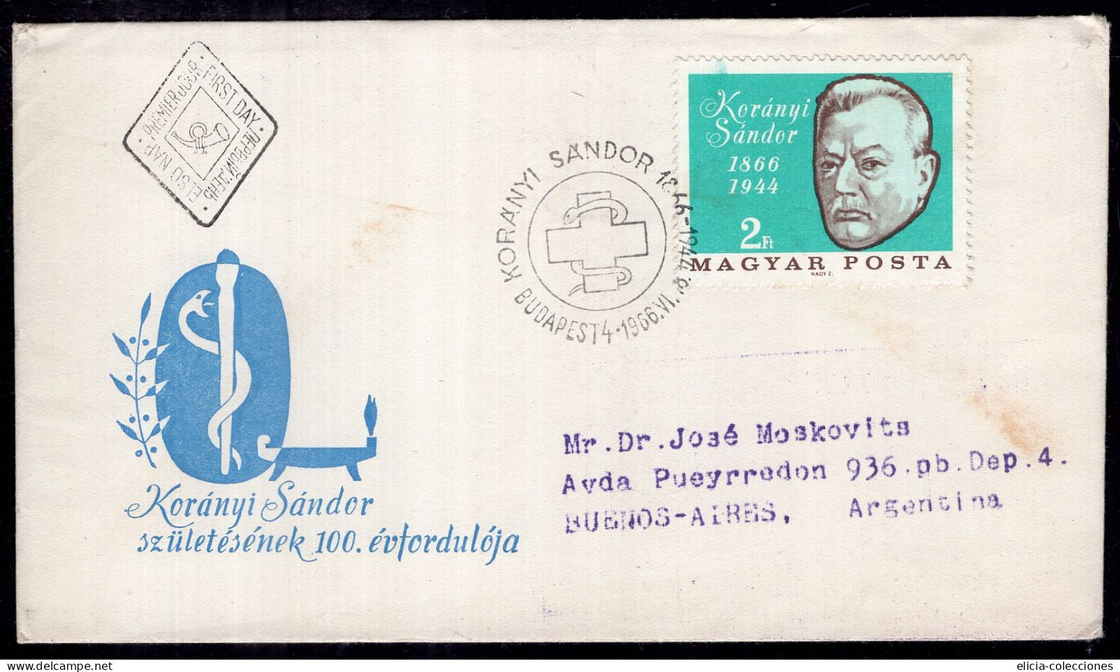 Magyarország - 1966 - Letter - FDC Envelope Koránji Sánder - Sent To Argentina - Caja 30 - Covers & Documents