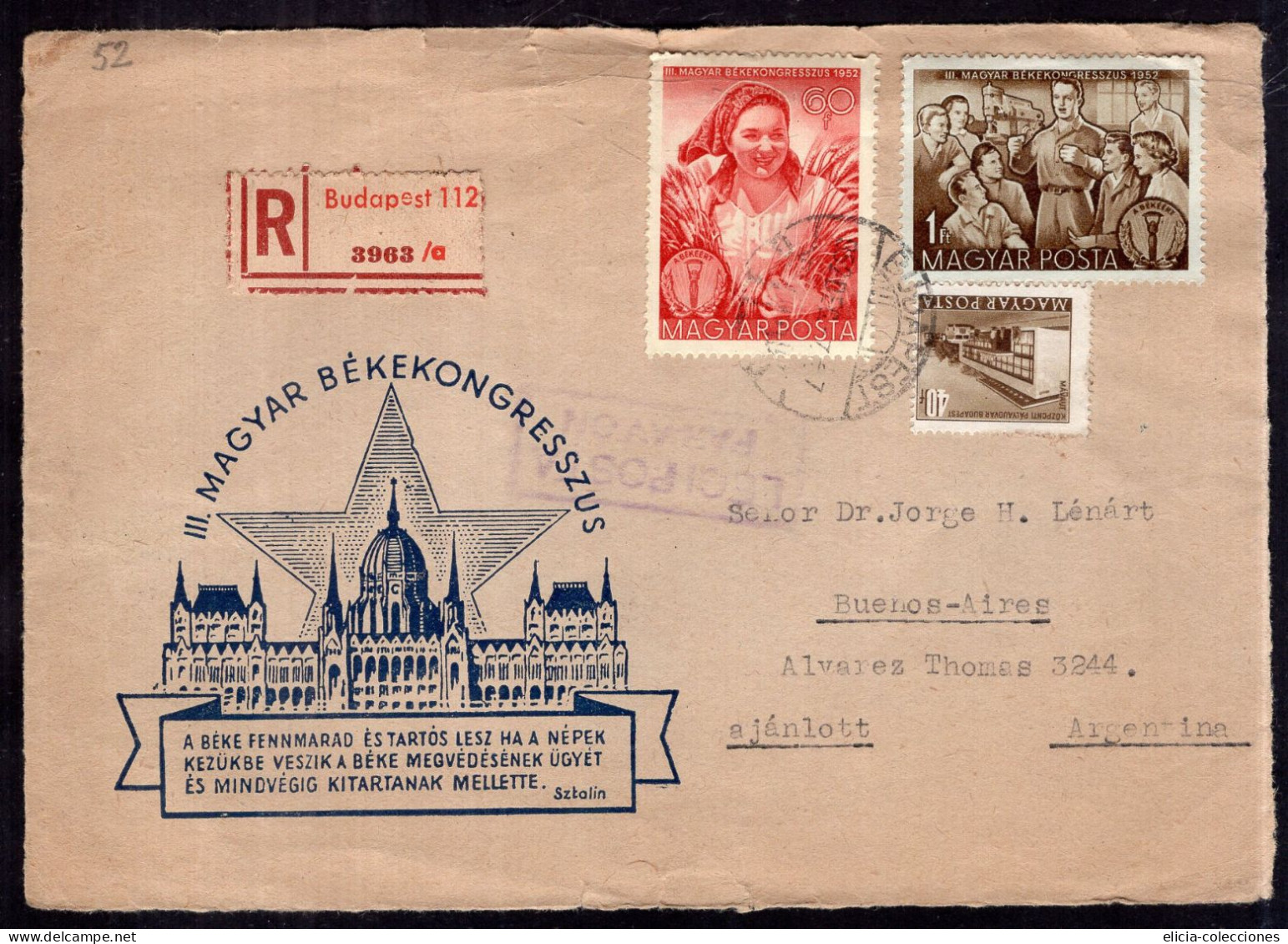 Magyarország - 1957 - Letter - Fragment - Sent To Argentina - Caja 30 - Brieven En Documenten