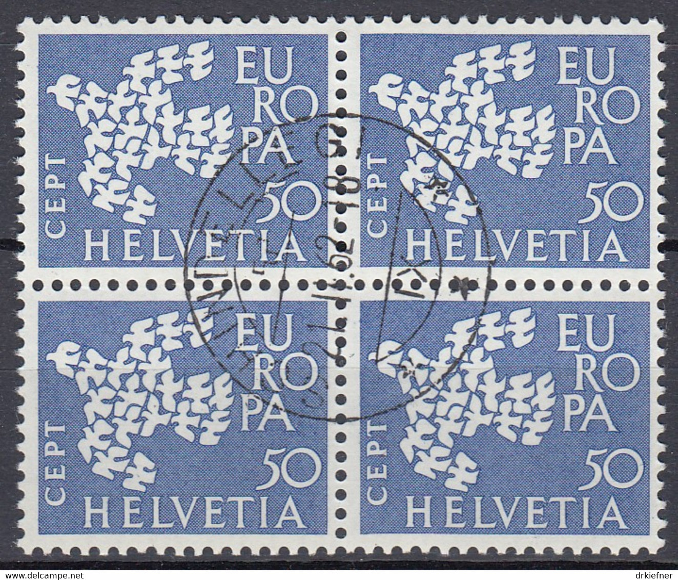 SCHWEIZ  737, 4er-Block, Gestempelt, Europa CEPT 1961 - 1961