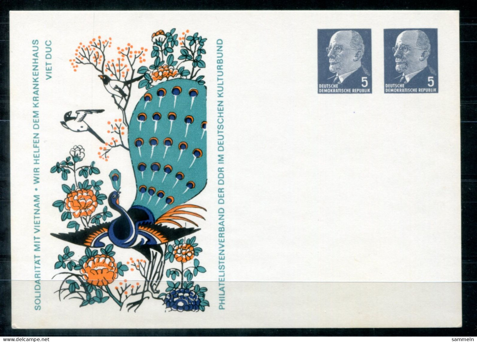 DDR - Privatganzsache Mit Pfau, Peacock, Paon - GDR / RDA - Cartes Postales Privées - Neuves