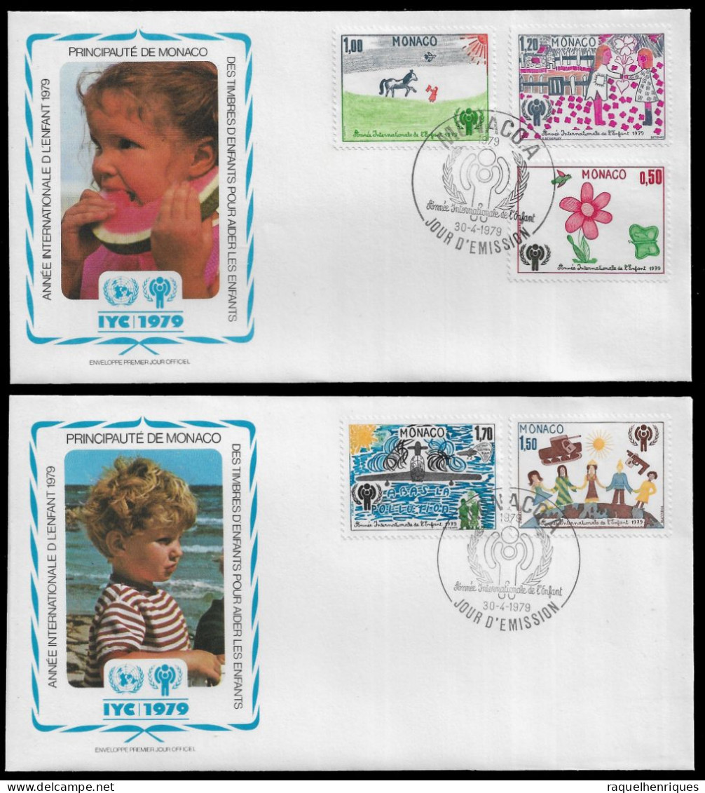 MONACO FDC COVER - 1979 International Year Of The Child SET ON 2 FDCs (FDC79#08) - Cartas & Documentos