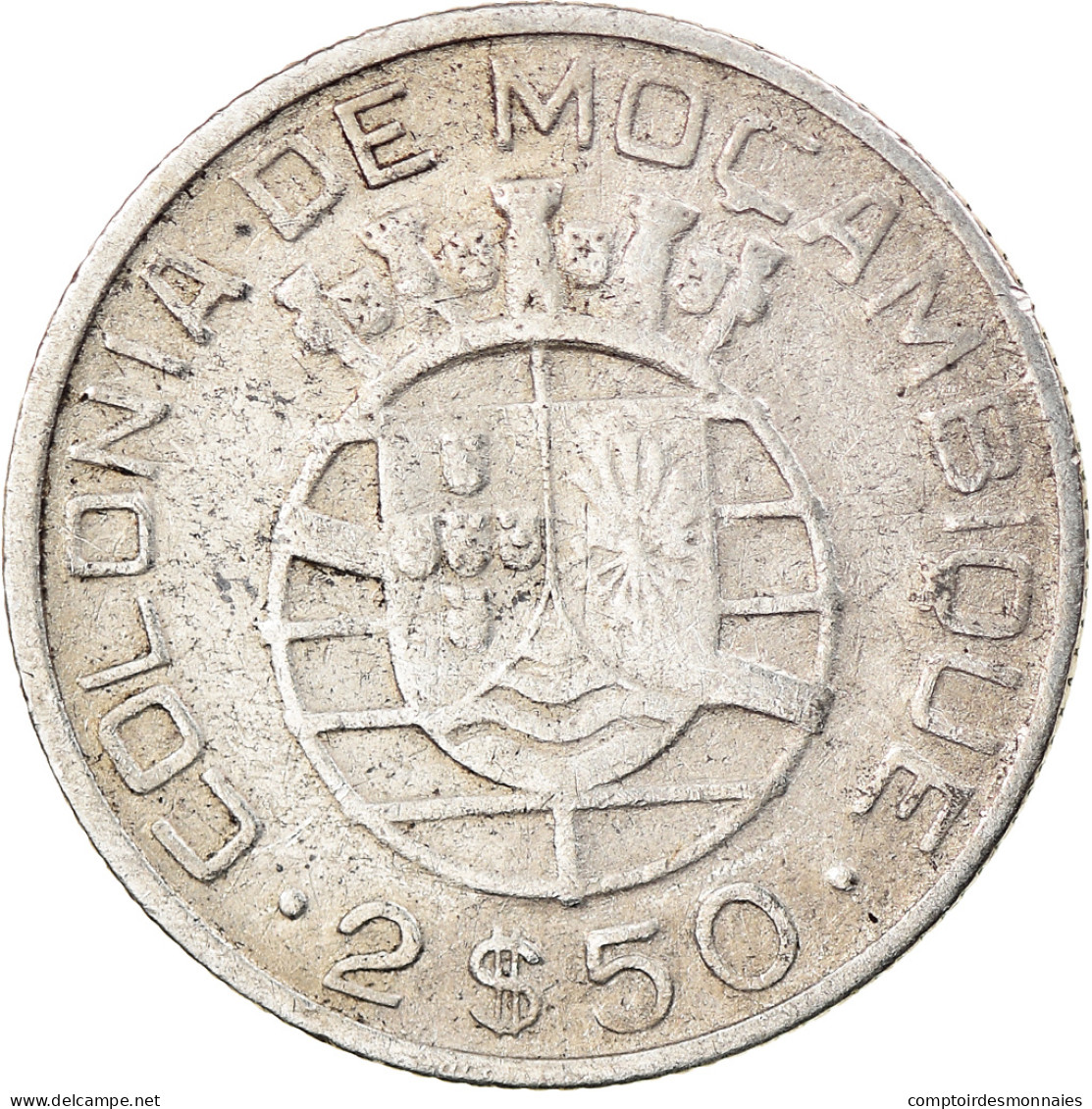 Monnaie, Mozambique, 2-1/2 Escudos, 1938, TB+, Argent, KM:68 - Mozambique