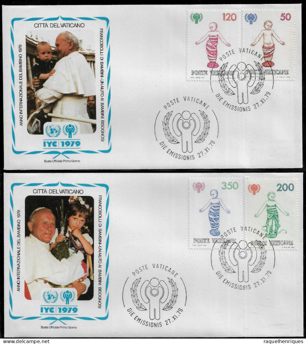 VATICAN FDC COVER - 1979 International Year Of The Child SET ON 2 FDCs (FDC79#08) - Cartas & Documentos