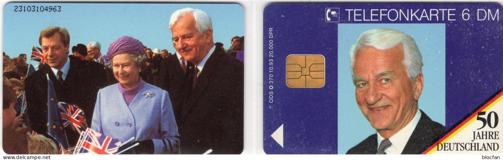 Präsident Weizsäcker TK O 370/1993 O 15€ Telefonkarte Besuch Deutschland Queen Elisabeth Von Berlin TC Tele-card Germany - Personajes