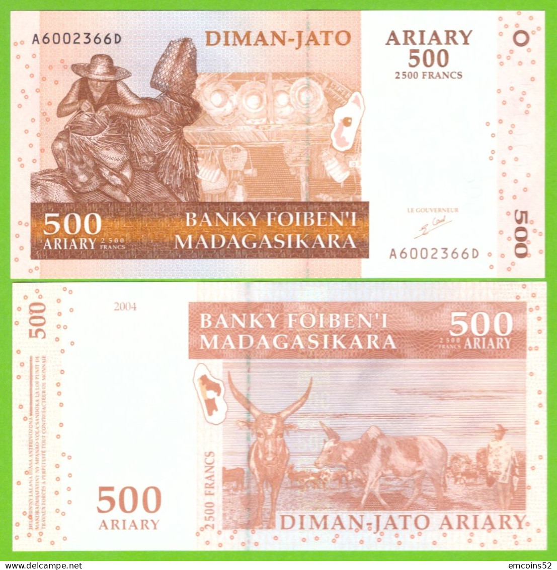 MADAGASCAR 500 ARIARY 2004 P-88a  UNC - Madagascar