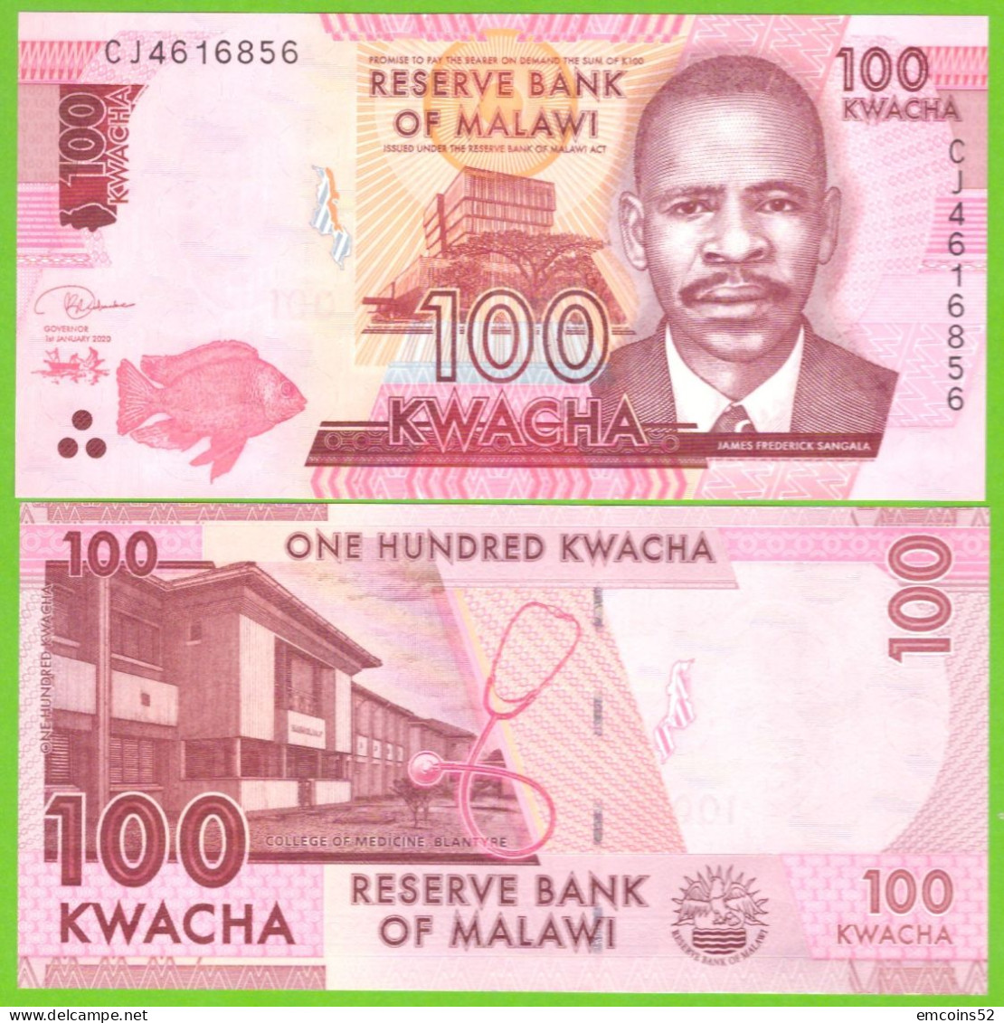 MALAWI 100 KWACHA 2020 P-65e  UNC - Malawi