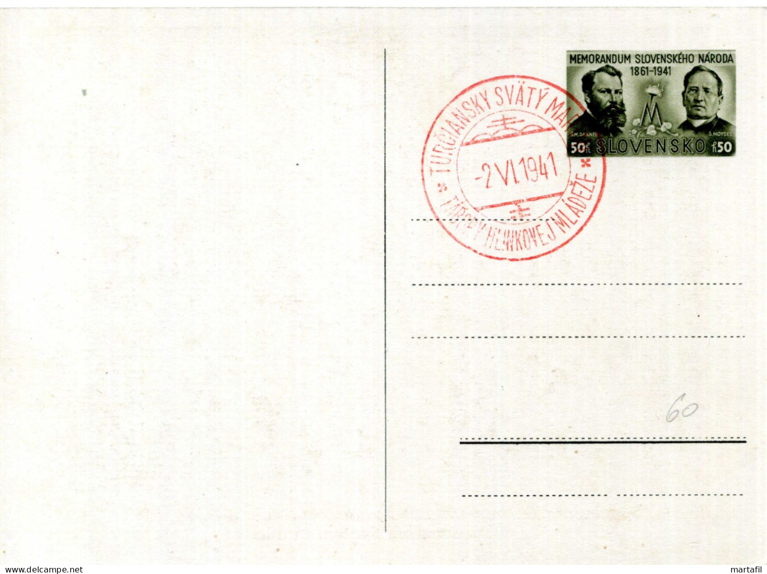 SLOVACCHIA, Slovensko, Storia Postale & Annulli - 1941 - Briefe U. Dokumente
