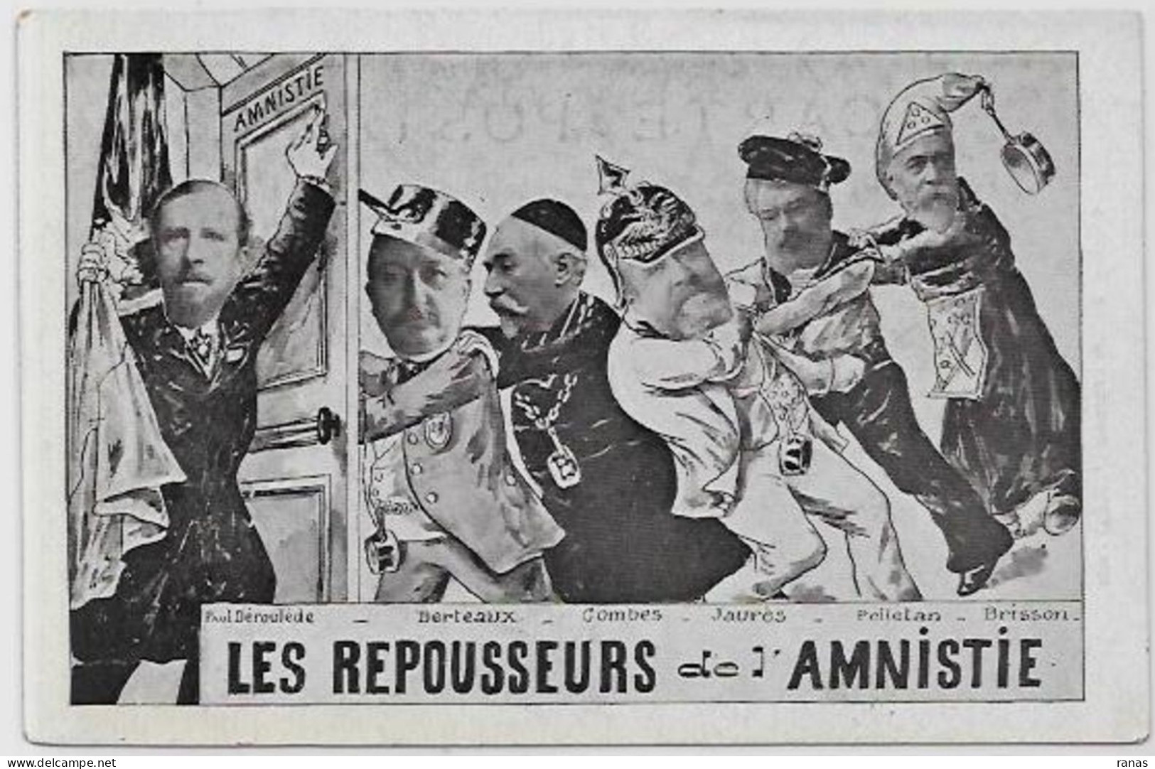 CPA Franc Maçonnerie Maçonnique Masonic Franc Maçon Satirique Caricature Jaurès Brisson Déroulède Non Circulé - Filosofie