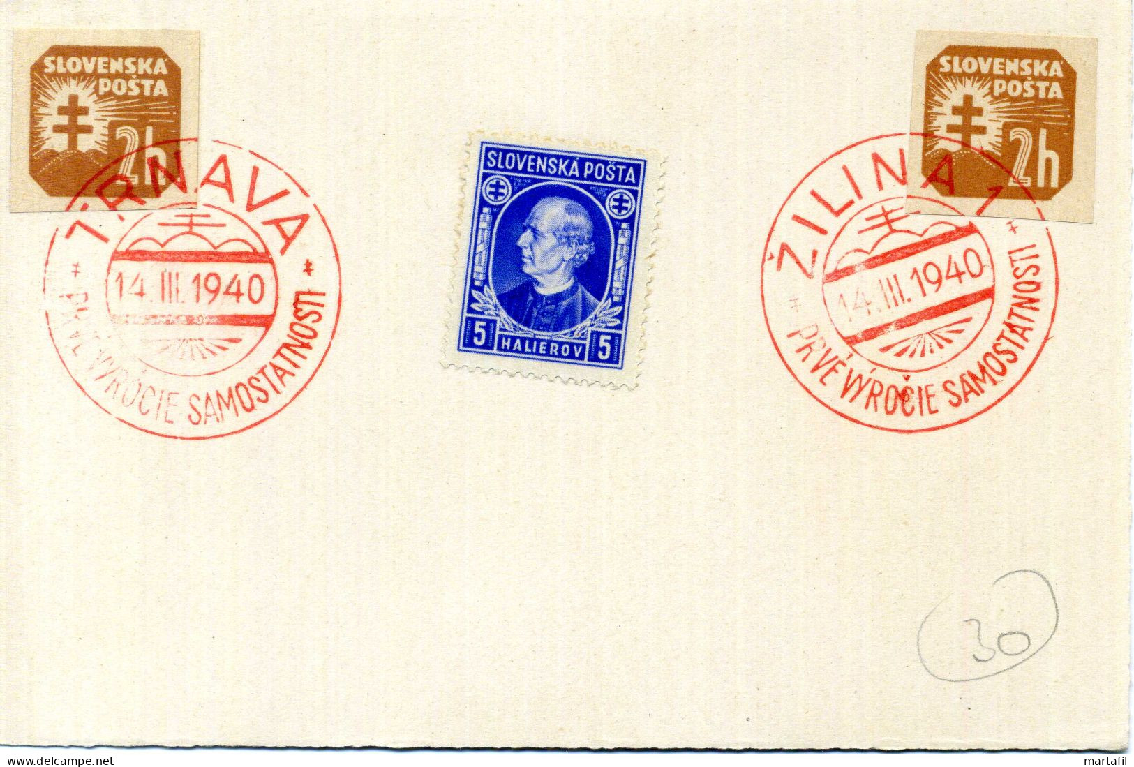 SLOVACCHIA, Slovensko, Storia Postale & Annulli - 1940 - Brieven En Documenten