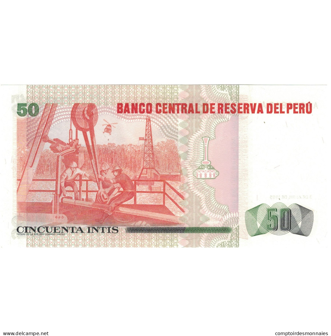 Billet, Pérou, 50 Intis, 1985, 1985-04-03, KM:130, SPL+ - Perù