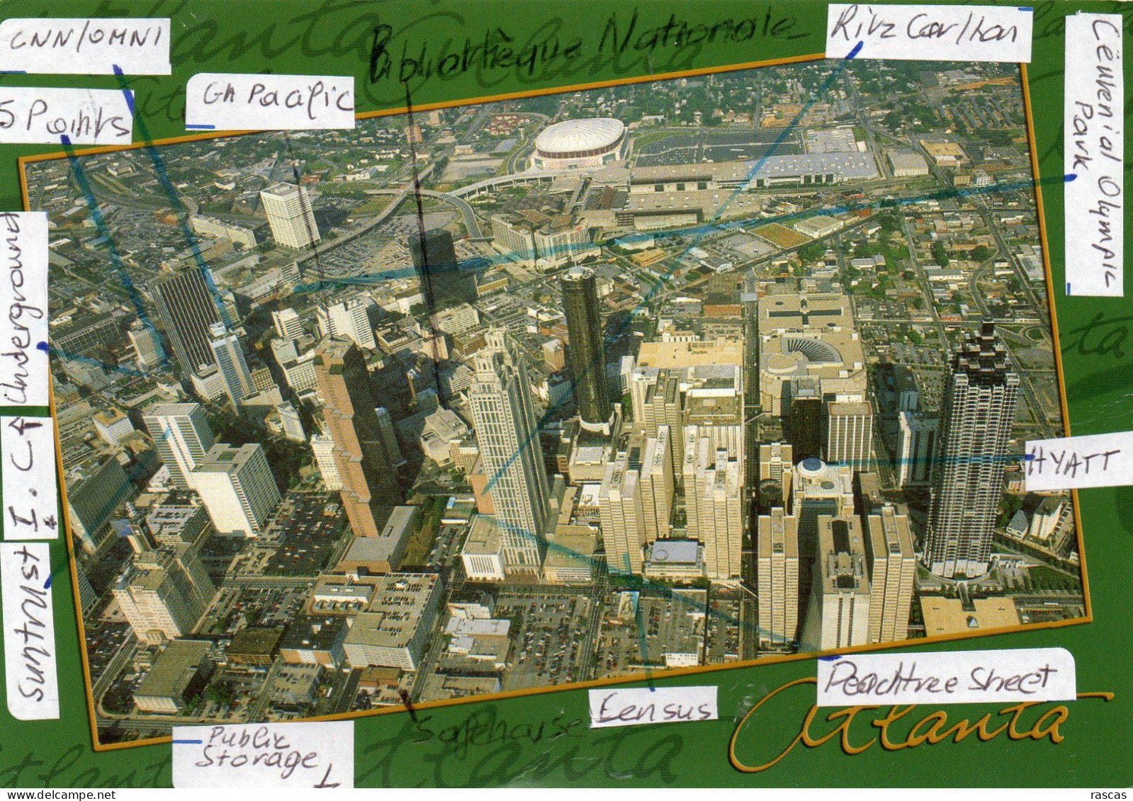 CPM - ETATS UNIS - GEORGIE - ATLANTA - VUE AERIENNE - ANNOTATION PAR L'EXPEDITEUR - Atlanta