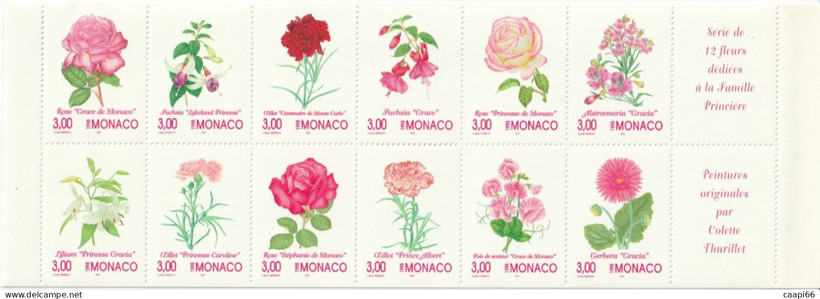 Monaco - 1995 - Carnet N° 2014 à 2025 - Neuf ** - Fleurs - Peintures De Colette Thurillet - Markenheftchen