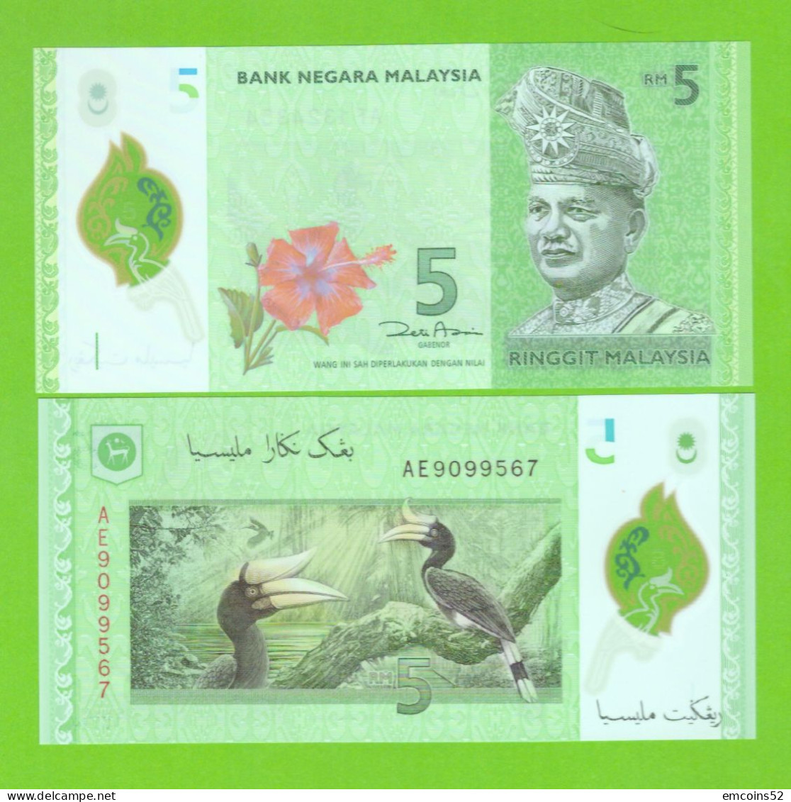 MALAYSIA 5 RINGGIT 2011 P-52a UNC - Malasia