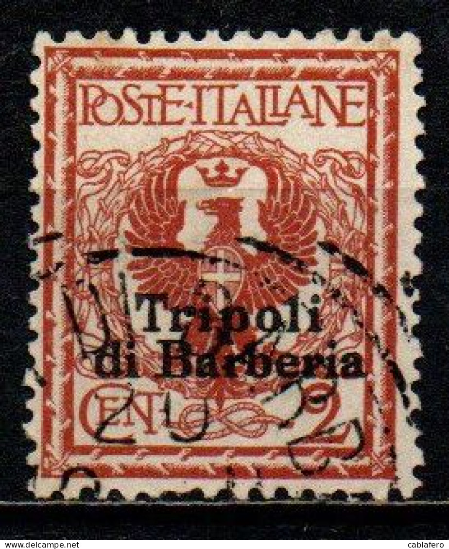 ITALIA REGNO - UFFICI ALL'ESTERO - TRIPOLI DI BARBERIA - 1909 - 2 C. - USATO - General Issues