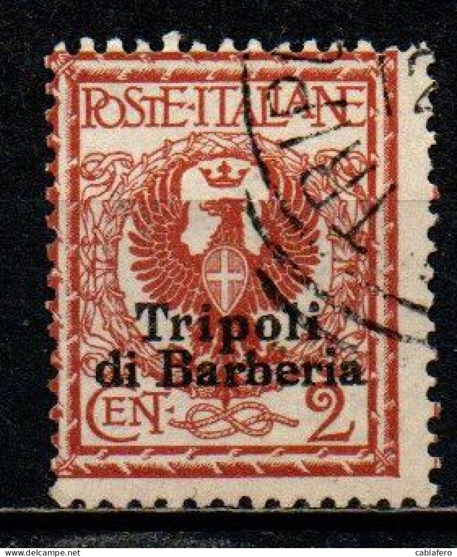 ITALIA REGNO - UFFICI ALL'ESTERO - TRIPOLI DI BARBERIA - 1909 - 2 C. - USATO - General Issues