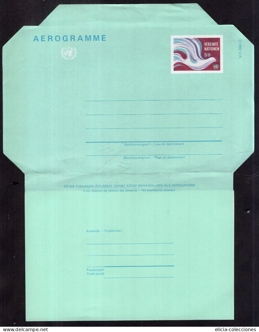 United Nations - 1982 - Aerogram - Caja 30 - Neufs