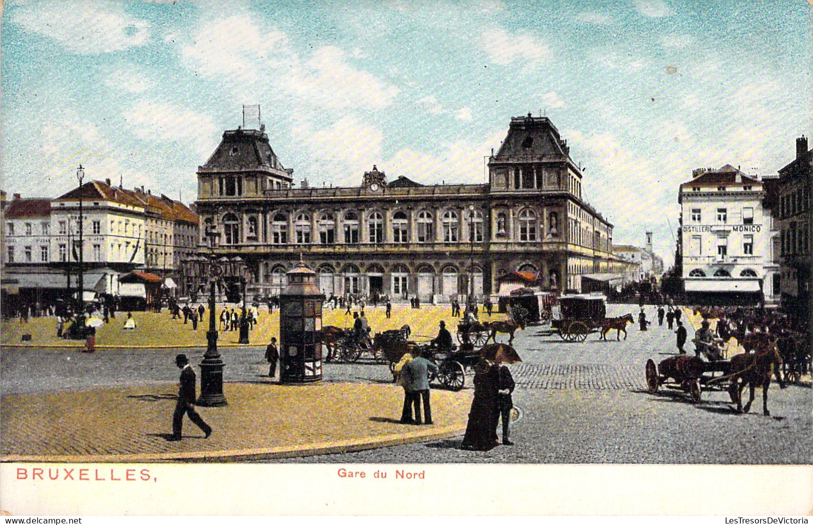 BELGIQUE - Bruxelles - Gare Du Nord - Colorisé Et Animé - Carte Postale Ancienne - Ferrovie, Stazioni