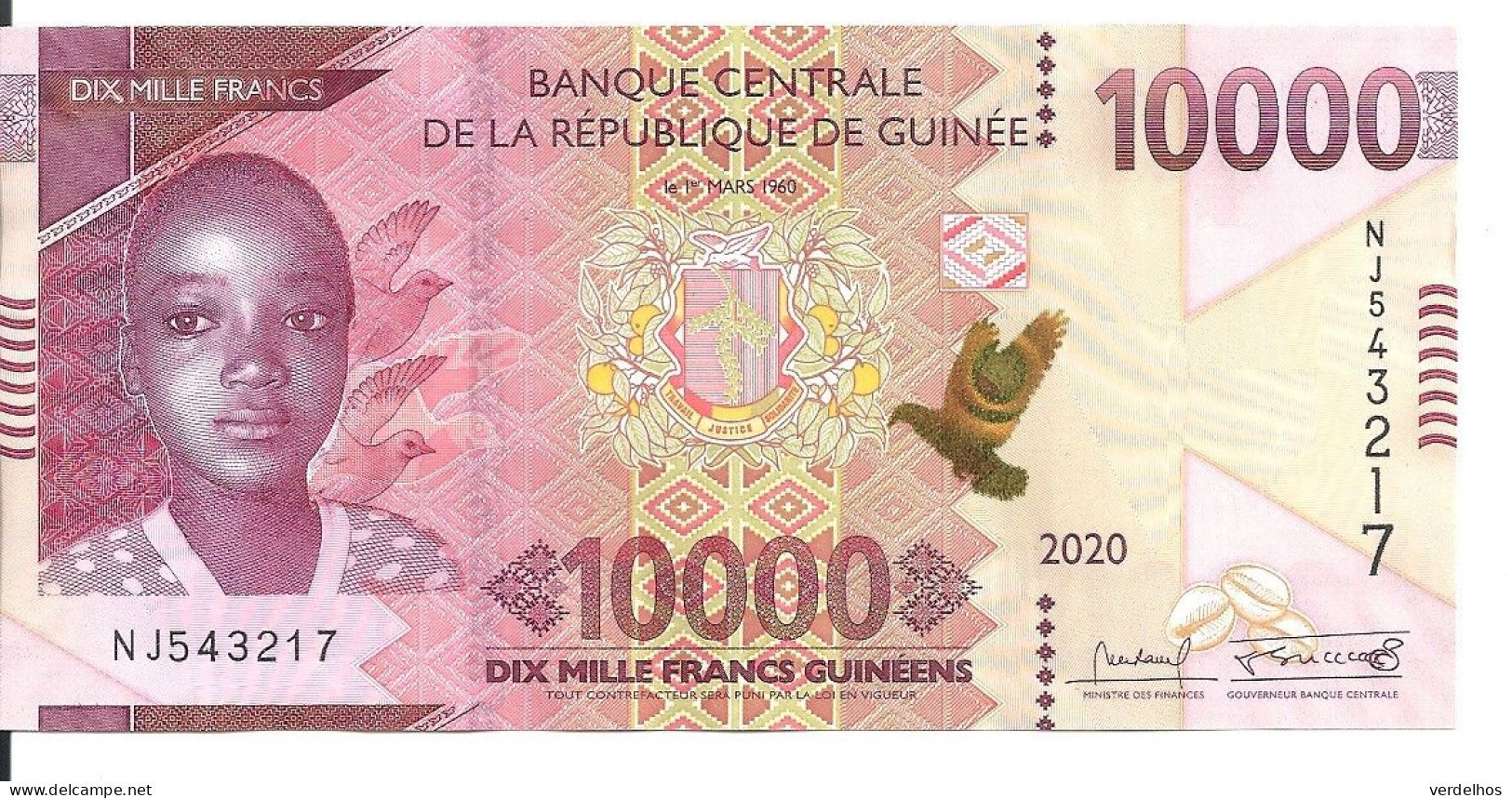 GUINEE 10000 FRANCS  2020 UNC P 49A B - Guinea